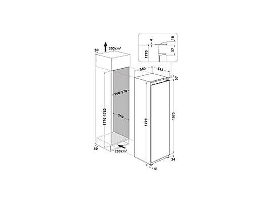 Frigorífico una puerta integrable - Whirlpool WHSD18A013C1, 6th Sense, 177 cm, 306 l, Acero - Image 3