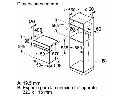 Horno - Balay 3HB4841X3, Serie Acero, Multifunción, Pirolítico e hidrolítico, 71 l , AutoChef 10 recetas , Raíles Comfort, 60 cm, Inox - Image 6