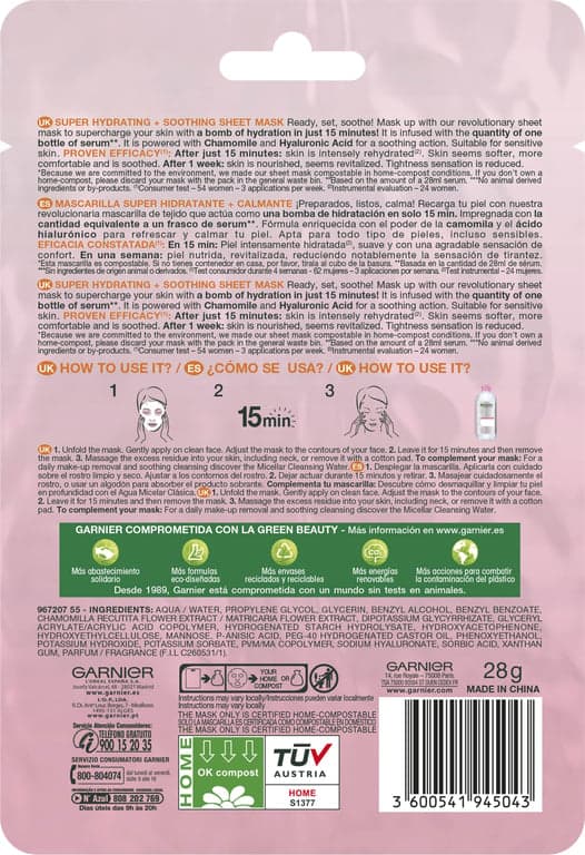 Garnier    

            Mascarilla Hidratante Calmante - Image 5