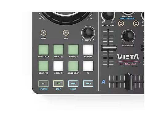 Mezcladora DJ - Vieta Pro Vega, 2 Canales, USB-C y Minijack 3.5mm, Tarjeta de Sonido Integrada, Negro - Image 4