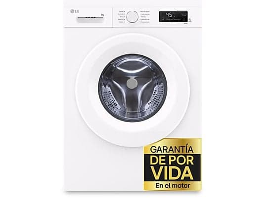 Lavadora carga frontal - LG F4X1008NWH, 8 kg, 1400 rpm, 10 programas, AI Direct Drive™, ThinQ™, Blanco Marfil - Image 2