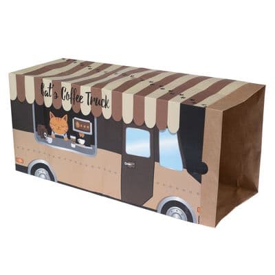 Casita de cartón Home XL Winter con bloque rascador para gatos - Image 3