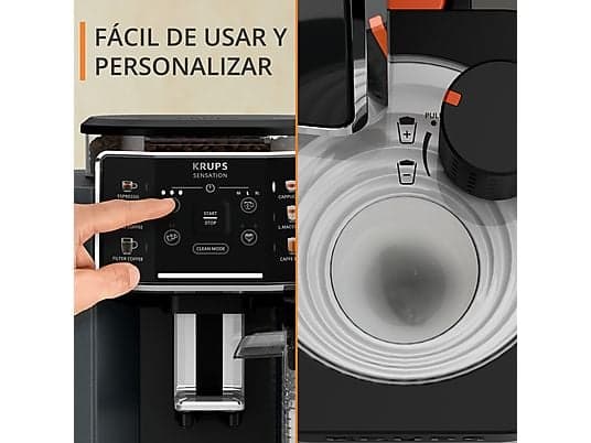 Cafetera superautomática - Krups Sensation Milk EA912B, 15 bar, 1450 W, 1.7 L, 6 modos, 2 tazas, Depósito de leche 0.3 L, Táctil, Gris - Image 6