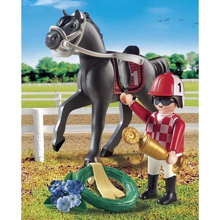 JOCKEY AVEC CHEVAL DE COURSE - 9261 - Image 2