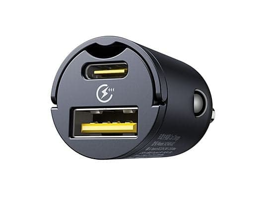 Cargador coche - Baseus Tiny Star Mini, Universal, Tipo-C y USB, 30W, Con cable, Negro Cosmic - Image 3