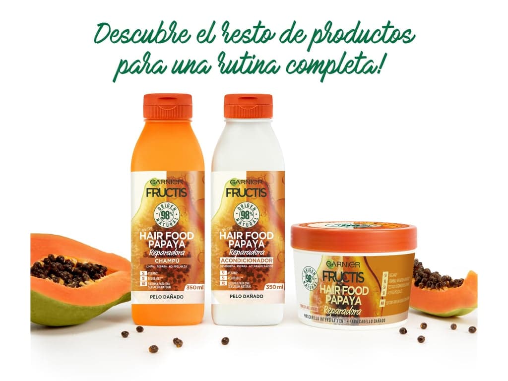 Garnier    

            Fructis Hair Food Mascarilla Cabello 3 en 1 Papaya - Image 2