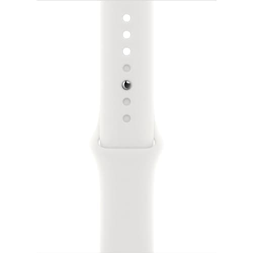Apple Watch SE (2nd Generation) (GPS, 44mm) Silver Aluminum Case with White Sport Strap - Regular (Refurbished) - Image 4