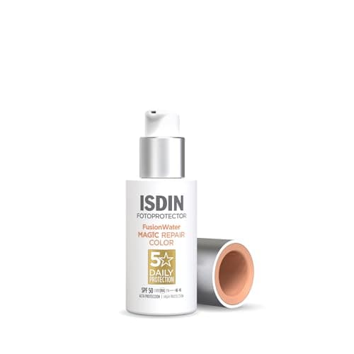 ISDIN Fusion Water MAGIC Repair SPF 50 (50ml) | Anti-ageing Triple Effect Tinted Face Sunscreen | Invisible Protection, Moisturizing, Safe-Eye Tech - Image 3