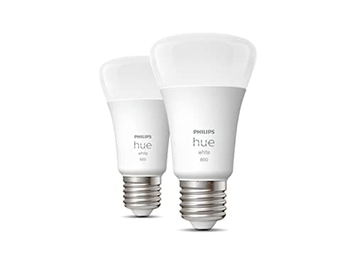 Philips Hue White E27 Smart LED Bulbs, 60W Equivalent, 800 Lumens, Bluetooth Compatible, Pack of 2, Works with Alexa, Google Assistant and Apple Homekit, Older Generation - Image 4