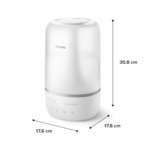 Philips Smart Humidifier - Compact but powerful with Sky High Mist, up to 32 hours of battery life, quiet with sleep setting and night light, for up to 38 m² (HU1509/00) - Image 6