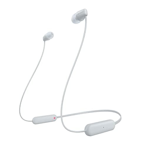 Sony WI-C100 Wireless Bluetooth Earphones - Up to 25 Hours of Battery Life - Built-in Microphone for Phone Calls - Compatible with Voice Assistants - White - Image 3