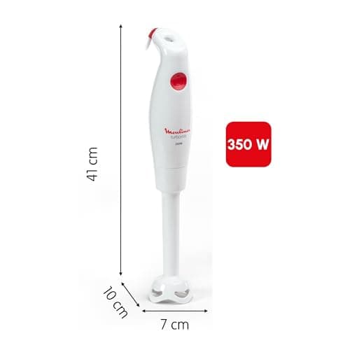 Moulinex Blender Stand, 350 W, Single Control Button, Dishwasher Safe Removable Parts, Durable Zelkrom Blades, Splash Guard Foot, Turbomix DD12A110, White - Image 4