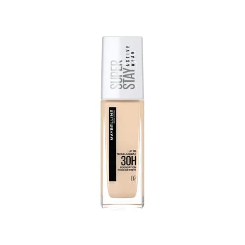 Maybelline New-York - Fond de Teint Liquide Longue Tenue, Sans Transfert, Haute Couvrance - Superstay Active Wear 30h - Teinte : Porcelaine (02) - Contenance : 30 ml - Image 2