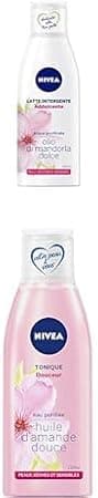 NIVEA NIVEA - Routine Soin Visage Douceur - Lait Nettoyant & Lotion Tonique - Nettoie, Démaquille, Apaise - Peau Souple, Douce Et Fraîche - Huile D'Amande Douce - Peaux Sèches Et Sensibles - 2 x 200 ml