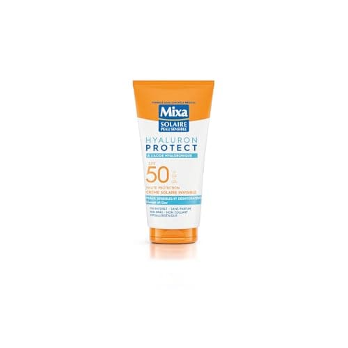 Mixa Solaire Peau Sensible - Crème Solaire Invisible à l'Acide Hyaluronique - Haute Protection SFP50 UVA, UVA longs, UVB - Peaux Sensibles et Déshydratées - Visage et Cou - Hypoallergénique - 50 ml - Image 2
