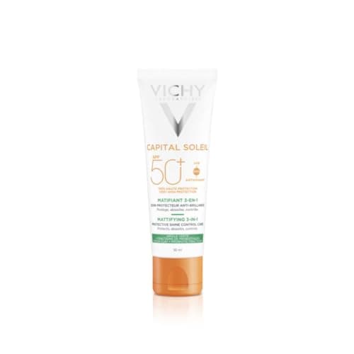 Vichy, Capital Soleil, Mattifying Sunscreen SPF50+ 3 in 1, Very Wide Spectrum UVA and UVB Protection, Combination to Oily Skin, Regulates Sebum, Non-Greasy Formula, 50 ml - Image 4