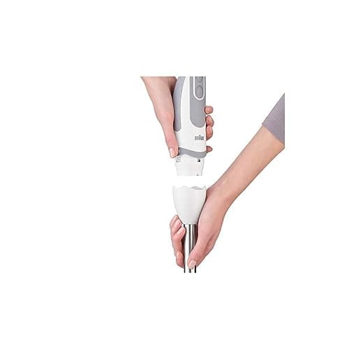 Braun MultiQuick 5 Vario MQ 5200WH, Hand Blender, Puree Blender with Stainless Steel Stand, incl. 600 ml Mixing and Measuring Glass, 1000W, White/Grey - Image 3