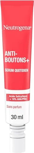 Neutrogena | Sérum Visage Quotidien Anti-Boutons+ (tube de 30 ml) – Soin visage à l'acide salicylique + 10% AHA/PHA – Sérum anti-imperfections sans parfum pour aider à éliminer les boutons - Image 3