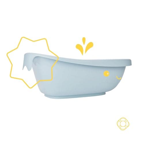 Badabulle Baby Bath in the Shape of a Whale, Made in Europe, Suitable from Birth to 24 Months, Built-in Drain Plug, Spacious and Comfortable, Fits Hammock and Bath Chair - Image 6