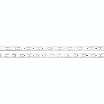 Starrett C305R-12 Complete Flexible Steel Ruler with Thumb Graduations, 5R Style Graduations, 12" Long Width, 1/2", 1/64" Thick