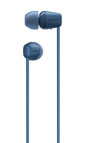 Sony WI-C100 Wireless Bluetooth Earphones - Up to 25 Hours of Battery Life - Built-in Microphone for Phone Calls - Compatible with Voice Assistants - Blue - Image 4