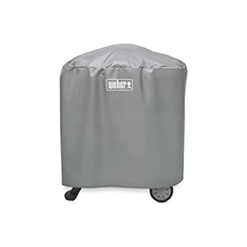 Weber BBQ Cover for Gas Grills Q 1000/2000 with Stand, Lightweight Weatherproof Fabric with Fixing Straps, Grey, 134 x 64 x 88 cm - Image 2