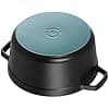 STAUB Enamelled Cast Iron Casserole Dish with Lid, Suitable for All Heat Sources Including Induction, 2 to 3 People, Round, 22 cm, 2.60 L, 4.7 kg, Matte Black - Image 6