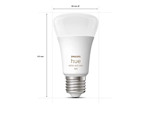 Philips Hue White & Color Ambiance Ampoules LED Connectées E27, équivalent 60W, 800 lumen, Compatible Bluetooth, pack de 2, fonctionne avec Alexa, Google Assistant, Apple Homekit, ancienne génération - Image 5