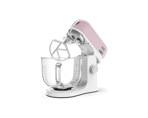 Kenwood kMix Editions KMX754APP, Pastry Mixer with 5 L Glass Bowl, Metal Case, 3-Piece Set and Splash Proof Lid, Variable Speed, Safe Use System, 1000 W, Pastel Pink - Image 3