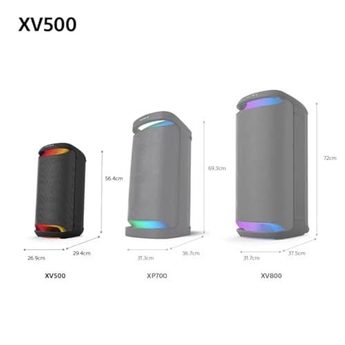Sony SRS-XV500 - Enceinte Party Box pour la fête sans fil Bluetooth avec son puissant et MEGA BASS- Autonomie de 25 heures, portable, éclairage LED, Party Connect, IPX4, prises Karaoke Mic/Guitar-Noir - Image 7