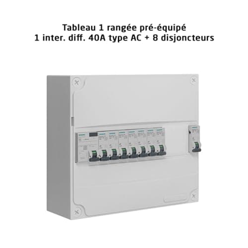 SIEMENS Table 1 Row Pre-equipped with 1 Differential Switch 40A Type AC and 8 Circuit Breakers - Image 7