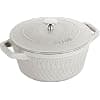 staub Twister Casserole Dish 24 cm White 3.8 L Cast Iron Material Matt Black Enamelled Interior Lid with Rain Proof Frame Suitable for All Hobs with Induction Cookers Oven Safe - Image 2