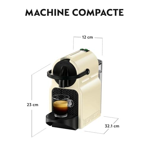 De'Longhi Nespresso Inissia EN80.CW Automatic Coffee Machine, Single Cup Capsule Machine, Welcome Set Included, Compact Design, 19 Bars, 1260 W, Vanilla Cream - Image 6