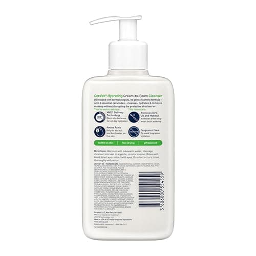 Cerave crème moussante nettoyante hydratante 236ml - Image 3