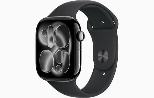 Apple Watch Series 11 [GPS + Cellular, 46mm] Jet Black Aluminium Case with Black Sport Strap, M/L (Refurbished) - Image 2