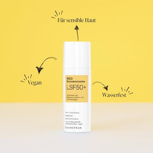 Phametra MED Crème solaire SPF 50+ | Très haute protection pour peaux allergiques & sensibles | Sans octocrylène & microplastiques | Protection UVA + UVB | Résistant à l'eau |Sans parfum | Vegan |50ml - Image 6