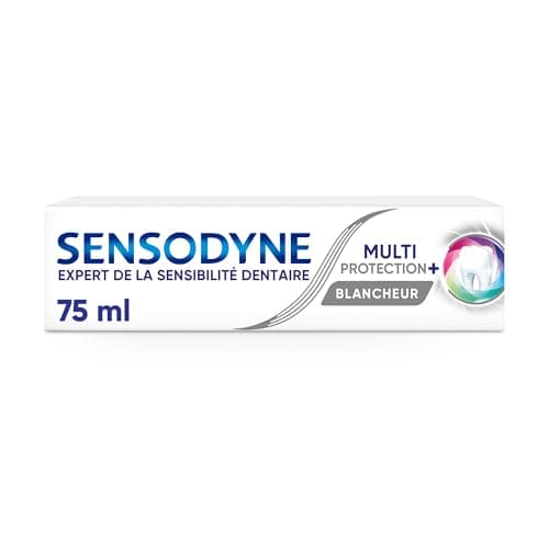 Sensodyne Dentifrice Multi-Protection Blancheur, Avec Fluorure Pour Dents Sensibles et Blanches, Aide à Soulager La Sensibilité Dentaire, 75 ml - Image 3