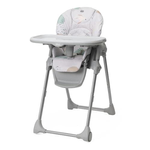Chicco Polly Easy High Chair for 6-36 Months, Adjustable Height and Reclining Highchair, 4 Wheels, Compact Closure, Removable Tray and Adjustable Footrest, 6-36 M - Image 2