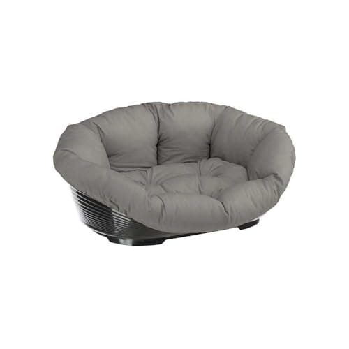 Ferplast Panier Chien et Chat avec Coussin SOFA' 2 en Coton Lavable, Lit pour Chien et Chat en Plastique Rembourré, Corbeille en Plastique, Fond Perforé, Antidérapant, 52 x 39 x h 21 cm, Taupe - Image 3