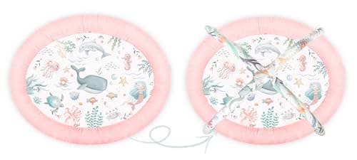 Nukido Baby Play Mat with Removable Arches 7 Multifunctional Toys Soft Cushion Sensory Development Hand Eye Coordination Pink Ocean - Image 6