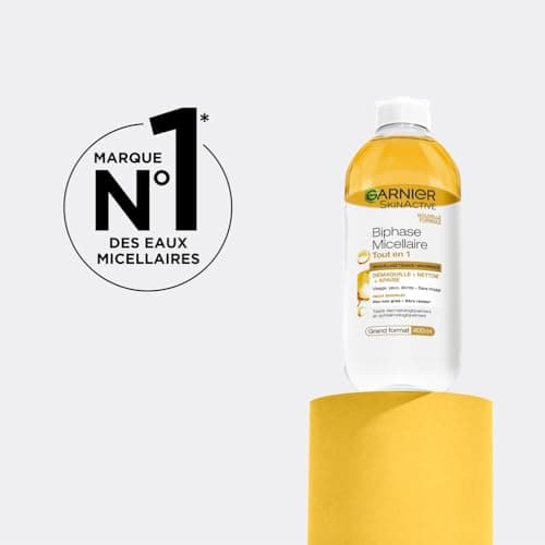 GARNIER Skin Active - Biphase Micellaire - Tout-en-1 - Nettoie, Démaquille & Apaise - Visage, Yeux, Lèvres - Enrichie En Micelles & Huiles - Vegan & Cruelty Free - Tous Types de Peaux - 400 ml - Image 5