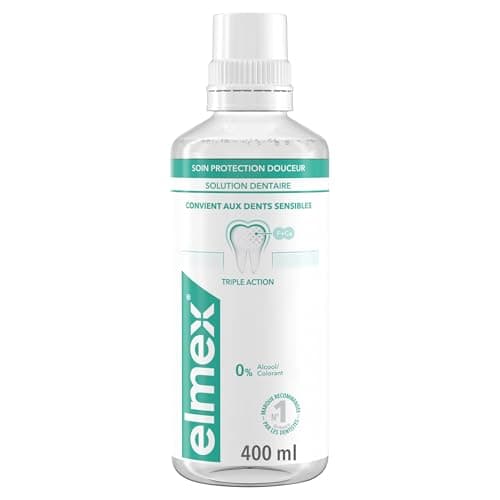 ELMEX - Bain de bouche Soin Protection Douceur - Triple action pour dents sensibles et protection caries - Sans alcool - Goût menthe - 400ml - Image 3