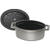 STAUB Enamelled Cast Iron Mini Casserole Dish with Lid, Suitable for All Heat Sources Including Induction, Oval, 11 cm, 0.25 L, 1 kg, Graphite Grey - Image 5