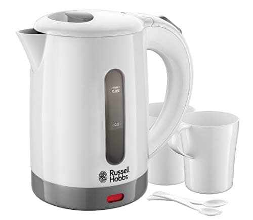 Russell Hobbs Travel Electric Kettle [Small & Light] (Ideal for Travel, 850 ml, 1000 W, 2 Cups + Spoons Included, Universal Voltage, Visible Water Level, Anti-Limescale Filter) 23840-70 - Image 3