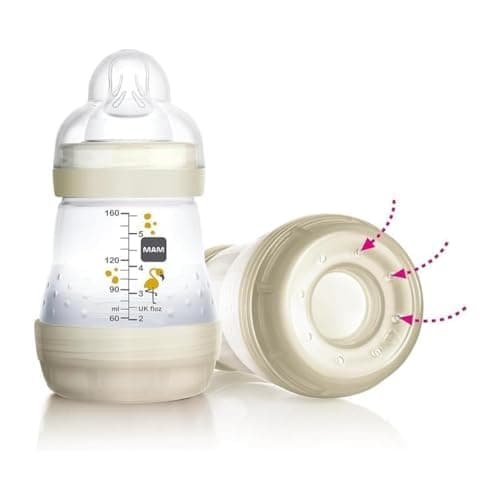MAM Easy Start Lot de 2 biberons anti-coliques, pour l'allaitement mixte, réduit les bulles d'air et le risque de coliques, accessoire pour bébé de 2 mois et plus, avec tétine taille 2 - Violet - Image 5