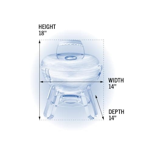 Napoleon NK14K-LEG-3 14 Inch Portable Charcoal Kettle Barbecue Kettle - Black, Portable, 150 Sq Ft Cooking Area, Heavy Duty 4-Leg Design - Image 4