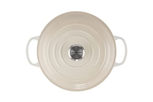 Le Creuset Signature Enamelled Cast Iron Dutch Oven, Round, 26 cm, 2 L, 4.2 kg, Meringue, 21180267164430 - Image 6