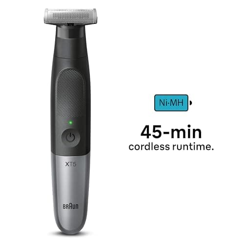 Braun XT5 Series Hybrid Single Blade Beard and Stubble Trimmer Electric Razor for Men Body Grooming Manscaping with Travel Pouch Gifts for Men XT5200 Black Razor - Image 8