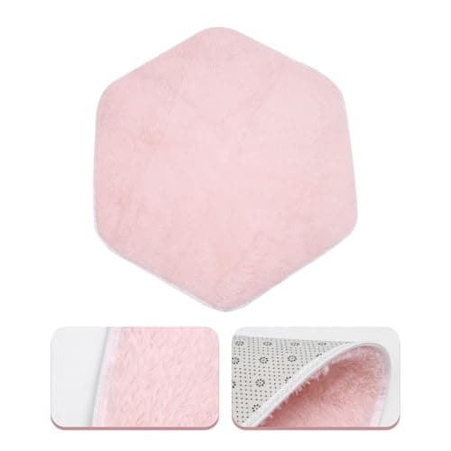 TOYANDONA Tapis de Tente Hexagonal pour Garçon et Filles, Coussin de Jeu Doux en Velours Rose, Tapis de Chambre Bébé Confortable et Écologique, pour Aire de Jeux et Éveil Garçon et Filles - Image 7