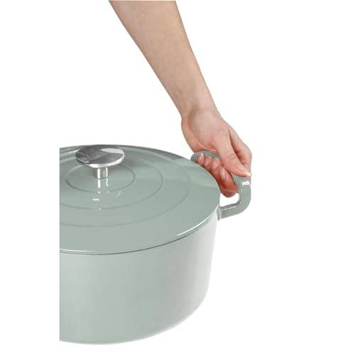 Sitram 715405 Sitrabella Casserole Oval Enamelled Cast Iron Length 26 cm - 4 Litres - Enamelled Exterior Sage Green Interior White - All Heat Sources Including Induction - Ideal Meal 4-5 Guests - Image 6